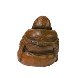 Rustic Bamboo Laughing Buddha Sculpture Seated for Good Luck and Spiritual Gift ws2177S