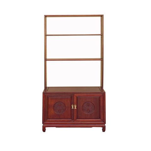display cabinet - slim oriental open display curio - Asian cabinet