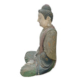 Handcrafted Rustic Wooden Buddha Shakyamuni Statue – Meditative Sitting Pose ws1573S