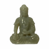 Hand-Carved Jade Stone Buddha Gautama Amitabha Shakyamuni Statue – Sitting on Lotus Base in Meditation 1810S