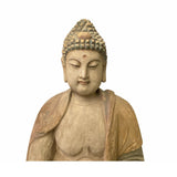 Handcrafted Large Size Rustic Wooden Buddha Statue – Meditative Sitting Pose  ws1539S