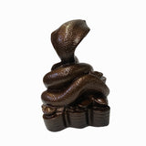 Hand Crafter Metallic Brown Snake Statue - Chinese Zodiac Wealth Feng Shui Symbol Figure ws1462S