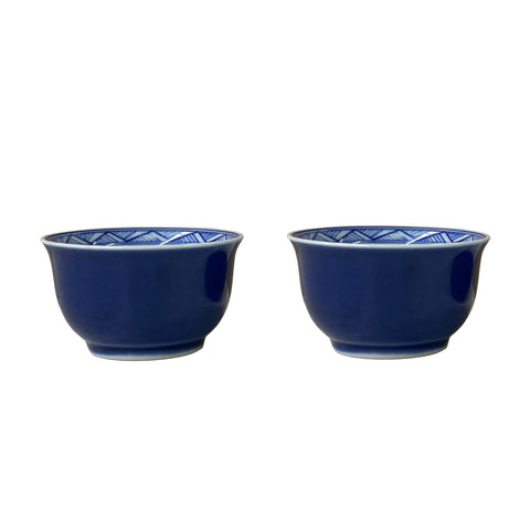 chinese blue white small cup display art