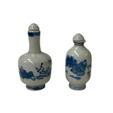 Snuff bottle - asian blue white porcelain jar