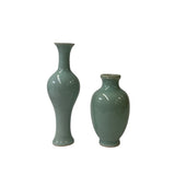 celadon green small porcelain vases