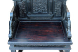 Set Of Exquisite Carved Flower Motif Zitan Wood Arm Chairs AL199