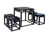 Ming Style Square Shape Zitan Wood Dining Table And Four Matching Stools AL205