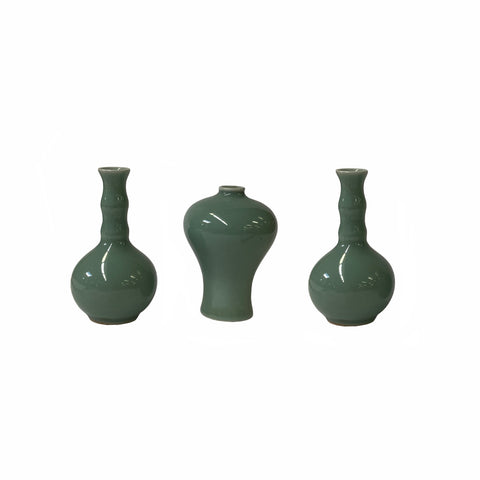 small celadon green porcelain vases