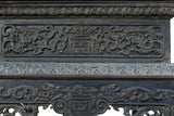 Zitan Rectangular Carved Dragon And Longevity Apron Flower Stand AL303