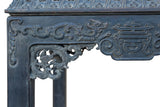 Zitan Rectangular Carved Dragon And Longevity Apron Flower Stand AL303
