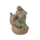 happy buddha figure - ceramic happy buddha incense burner