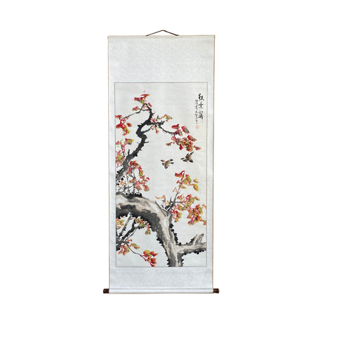 Chinese autumn leaves scroll painting 