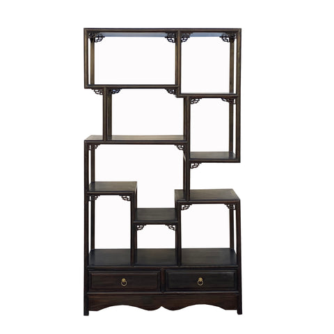 chinese display curio cabinet - oriental display room divider - asian display cabinet