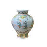 Chinese eight immortals graphic ceramic vase 