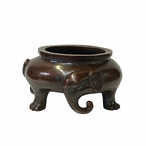 incense burner - oriental round incense holder - Chinese metal incense burner