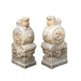 Stone Foo dogs - Asian Fengshui Lions - Oriental Chinese lions statue