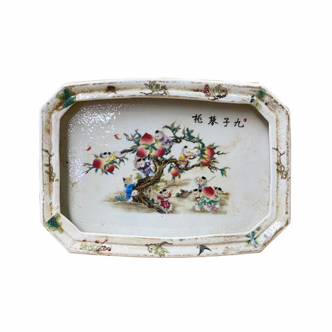 chinese porcelain plate - rectangular plate - oriental display plate