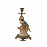parrot figure - ceramic bird figure candle holder - candle holder