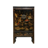 golden oriental scenery armorie - Chinese graphic wardrobe dresser - asian scenery tv cabinet