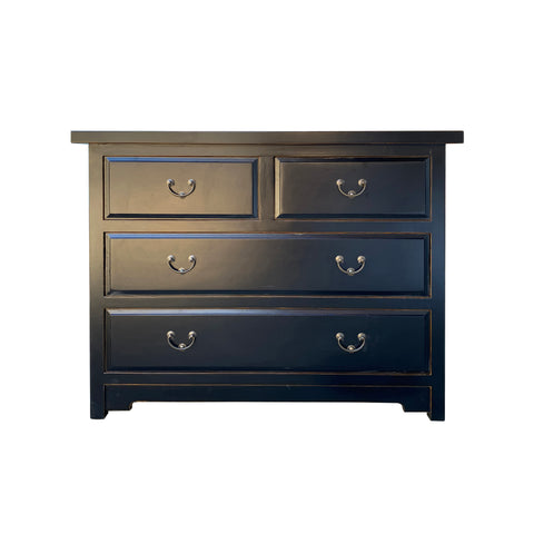 Oriental Black Lacquer 4 Drawers Sideboard Credenza Dresser Cabinet cs – Golden Lotus Antiques Oriental Black Lacquer 4 Drawers Sideboard Credenza Dresser Cabinet cs – Golden Lotus Antiques