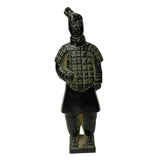 chinese black green terra cotta soldier - asian metal soldier art disaply - oriental green bronze vessel art