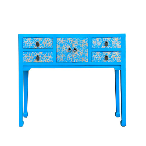 foyer table - light blue slim table - asian console table