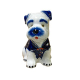 white blue porcelain puppy figure - 