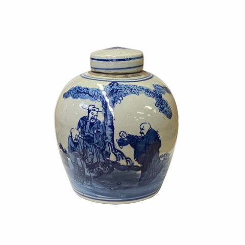 ginger jar - blue white jar - ceramic urn