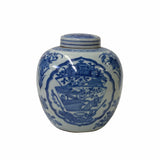 blue white ginger jar - porcelain urn - chinese temple jar
