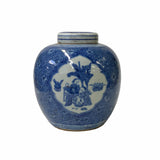 ginger jar - blue white chinese urn - oriental pottery container