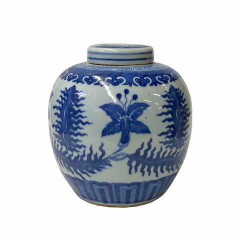ginger jar - chinese blue white jar - temple jar
