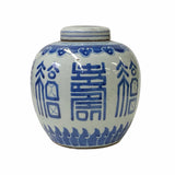 ginger jar - fok shou - blue white jar