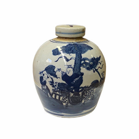 ginger jar - blue white porcelain jar - chinese porcelain urn