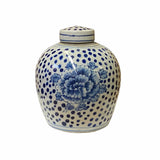 ginger jar - blue white porcelain urn - Chinese temple jar