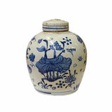 ginger jar - blue white porcelain jar - ceramic urn