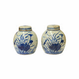 ginger jars - blue white porcelain jars - chinese ceramic urn