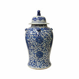 blue white temple jar - chinese porcelain general jar 