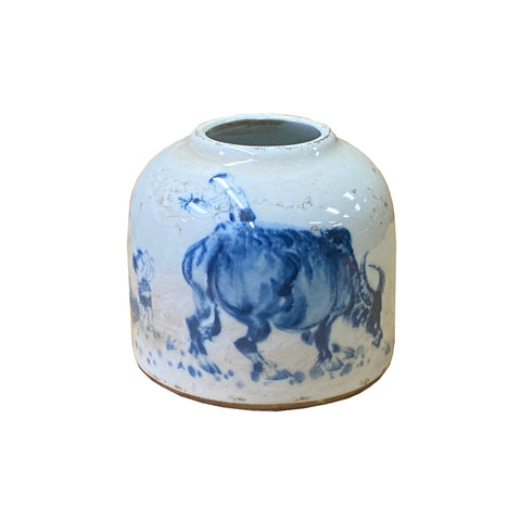 blue white porcelain jar - asian porcelain vase