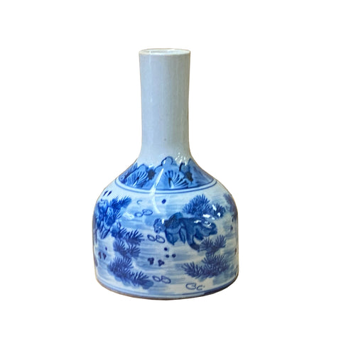 blue white porcelain vase - oriental porcelain small vase