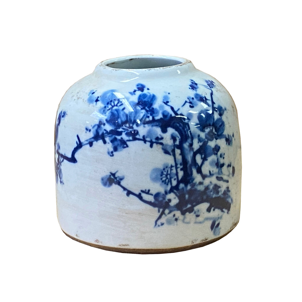 Lot 2 Chinese Blue White Porcelain Fat Base Flowers Graphic Small Vase ws2048S Lot 2 Chinese Blue White Porcelain Fat Base Flowers Graphic Small Vase ws2048S