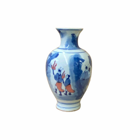 blue white vase - porcelain vase - chinese small vase