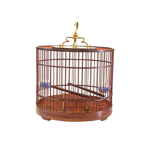 Quality Handmade Chinese Wood Round Shape Decorative Birdcage