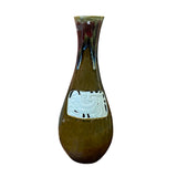oriental olive brown ceramic vase - white phoenix pattern vase