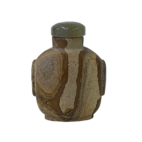 agate stone snuff bottle ar - asian stone carved bottle display