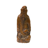 bamboo carved old man figure - Chinese bamboo scholar figure