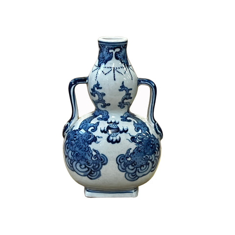 chinese blue white small porcelain vase - artistic dragons vase