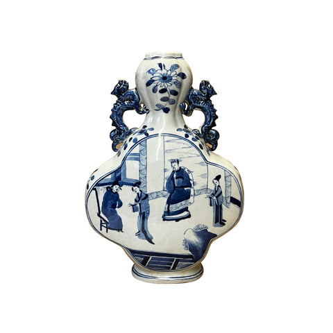 blue white porcelain vase - asian chinese artistic vase