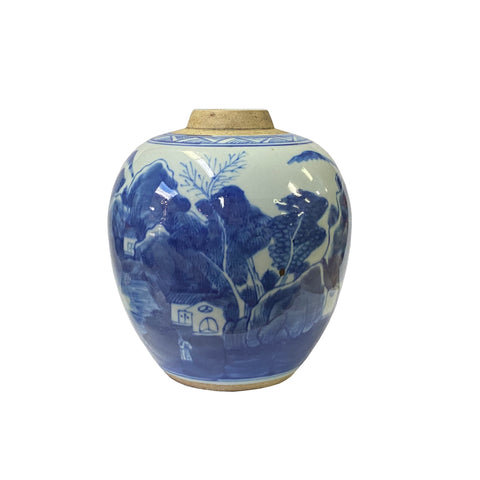 ginger jar - chinese blue white jar - temple jar