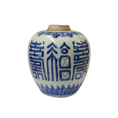 ginger jar - blue white porcelain jar - temple jar