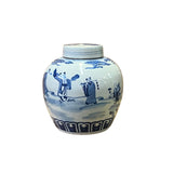 Chinese Hand-paint 8 Immortal Blue White Porcelain Ginger Jar ws2823S